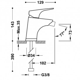 Смеситель для биде Tres Canigo Plus однорычажный хром 21812001
