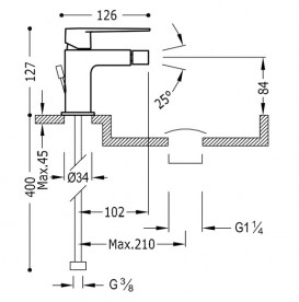 Смеситель для биде Tres Class-Tres однорычажный хром 20512001D
