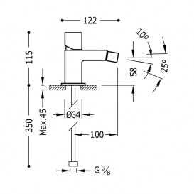 Смеситель для биде Tres Cuadro colors однорычажный белый/хром 00712001BL