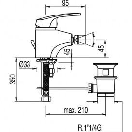 Смеситель для биде Tres Eco-tres однорычажный хром 17012002