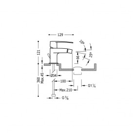 Смеситель для биде Tres Flat-Tres хром 20412001