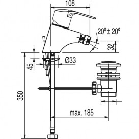 Смеситель для биде Tres K-Tres однорычажный хром 169120