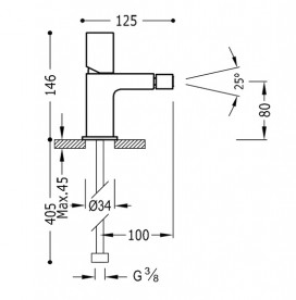 Змішувач для біде Tres Loft-Tres хром 20012002