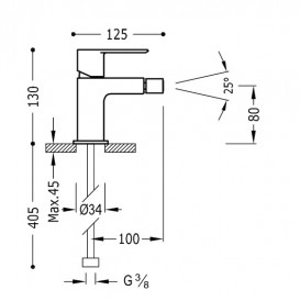 Смеситель для биде Tres Loft-Tres однорычажный хром 20012001