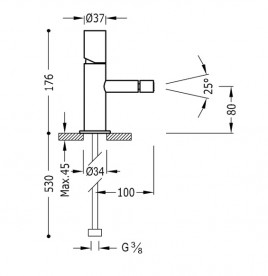 Смеситель для биде Tres Max-Tres однорычажный хром 06112001