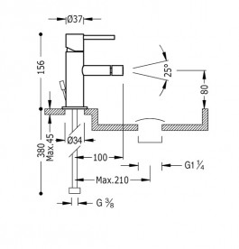 Смеситель для биде Tres Max-Tres однорычажный с донным клапаном хром 06212001D