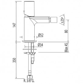 Змішувач для біде Tres Max-Tres одноважільний хром 06122001