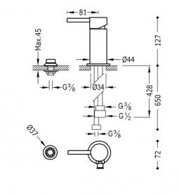 Смеситель для биде Tres Max-Tres однорычажный хром 06213001