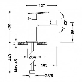 Смеситель для биде Tres Project-Tres однорычажный матовое розовое золото 21112001OPM