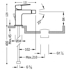 Змішувач для біде Tres Project-Tres одноважільний хром 21112001
