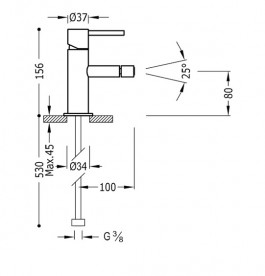 Смеситель для биде Tres Study colors однорычажный черный 06212001TNE