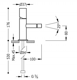 Смеситель для биде Tres Study-Tres однорычажный хром 26112001