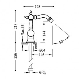 Смеситель для биде Tres Tres-Сlasic однорычажный с поворотным изливом хром 24222001