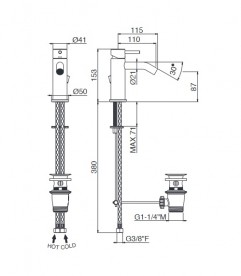 Смеситель для биде Vema Maira с донным клапаном хром V27070B0010