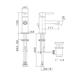 Смеситель для биде Vema Marna с донным клапаном хром V09071B0010