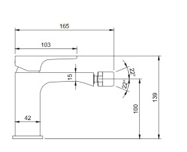 Змішувач для біде Villeroy & Boch Architectura Square одноважільний матовий чорний TVB125001000K5