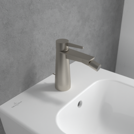 Змішувач для біде Villeroy & Boch Conum із донним клапаном матовий нікель TVB12700100064