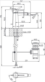 Змішувач для біде Villeroy & Boch Conum із донним клапаном матовий нікель TVB12700100064