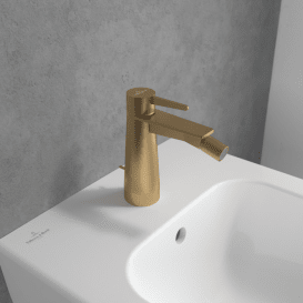 Змішувач для біде Villeroy & Boch Conum із донним клапаном матове золото TVB12700100076