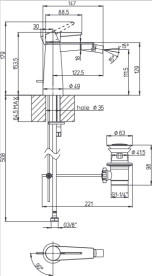 Смеситель для биде Villeroy & Boch Conum с донным клапаном матовый черный TVB127001000K5