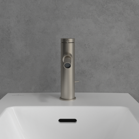 Смеситель для биде Villeroy & Boch Loop & Friends с донным клапаном матовый никель TVB10620115364