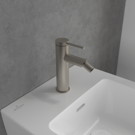 Смеситель для биде Villeroy & Boch Loop & Friends с донным клапаном матовый никель TVB10620115364