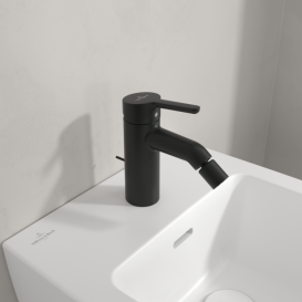 Змішувач для біде Villeroy & Boch Skyla з донним клапаном матовий чорний TVB116001000K5