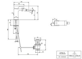 Змішувач для біде Villeroy & Boch Subway 3.0 з донним клапаном матовий чорний TVB112001000K5