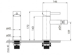 Смеситель для биде Volle Cruze однорычажный графитовый 1547.020106