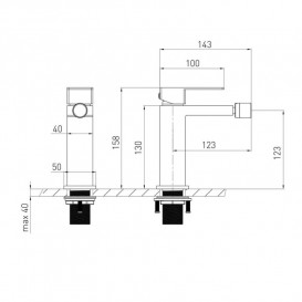 Змішувач для біде Volle Pardo одноважільний нікель 1548.020102