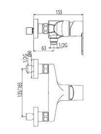 Смеситель для душа Tres BM-tres Selection латунь хром 01716702