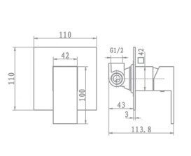 Смеситель для душа Аквародос Avalon встраиваемый однорычажный хром АР000040401