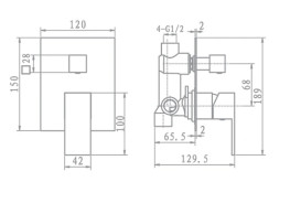Смеситель для душа Аквародос Avalon встраиваемый однорычажный хром АР000040402