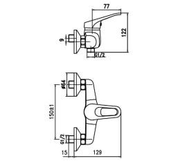 Смеситель для душа Аквародос Decor 90017-7А однорычажный хром АР000040415