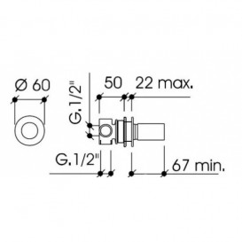 Змішувач для душа Bonomi Elle одноважільний вбудовується хром 112032\49B