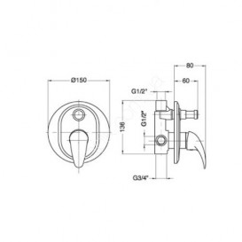 Смеситель для душа BUGNATESE TOBY TOBCR1872
