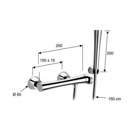 Змішувач для душа Daniel Diva з душовим гарнітуром хром DV6112MCR