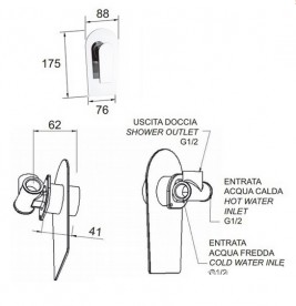 Змішувач для душа Daniel Diva прихованого монтажу хром DV602CR