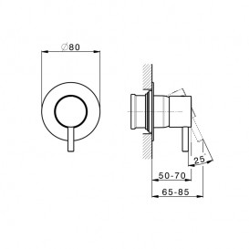 Смеситель для душа Devit Art скрытого монтажа однорычажный латунь черный матовый 15017140B