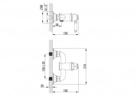 Змішувач для душу Devit Charlestone Ceramic одноважільний латунь хром 34515142