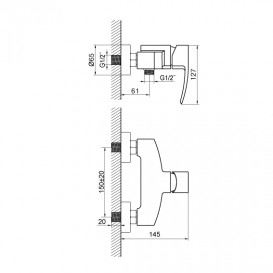 Змішувач для душу Devit Country латунь хром 33177125