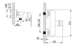 Змішувач для душу Devit Iven одноважільний латунь хром 43115141