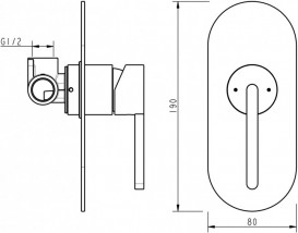 Смеситель для душа Devit Laguna скрытого монтажа однорычажный латунь хром 84117110