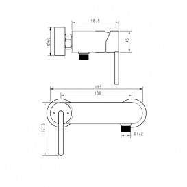Змішувач для душу Devit Laguna одноважільний з душовим набором латунь чорний матовий 84126110B