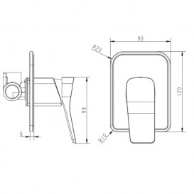 Смеситель для душа Devit Up скрытого монтажа однорычажный латунь хром 81017120