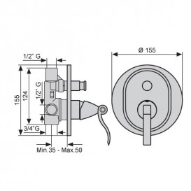 Смеситель для душа Emmevi Abel однорычажный скрытого монтажа бронза BR39019R
