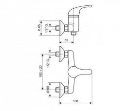 Смеситель для душа Emmevi Giglio однорычажный хром SC8002G