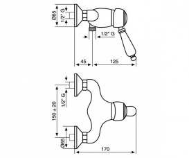 Смеситель для душа Emmevi Laguna однорычажный бронза BR40062