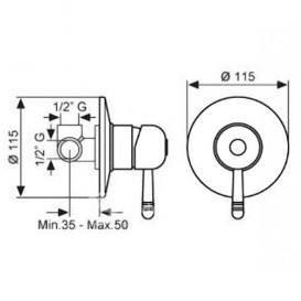 Смеситель для душа Emmevi Laguna однорычажный скрытого монтажа хром СR40009