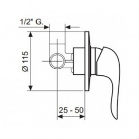 Смеситель для душа Emmevi Neco однорычажный скрытого монтажа хром CR91009